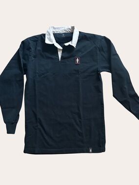 Girl Skateboards Navy Blue Long Sleeve Rugby Shirt S